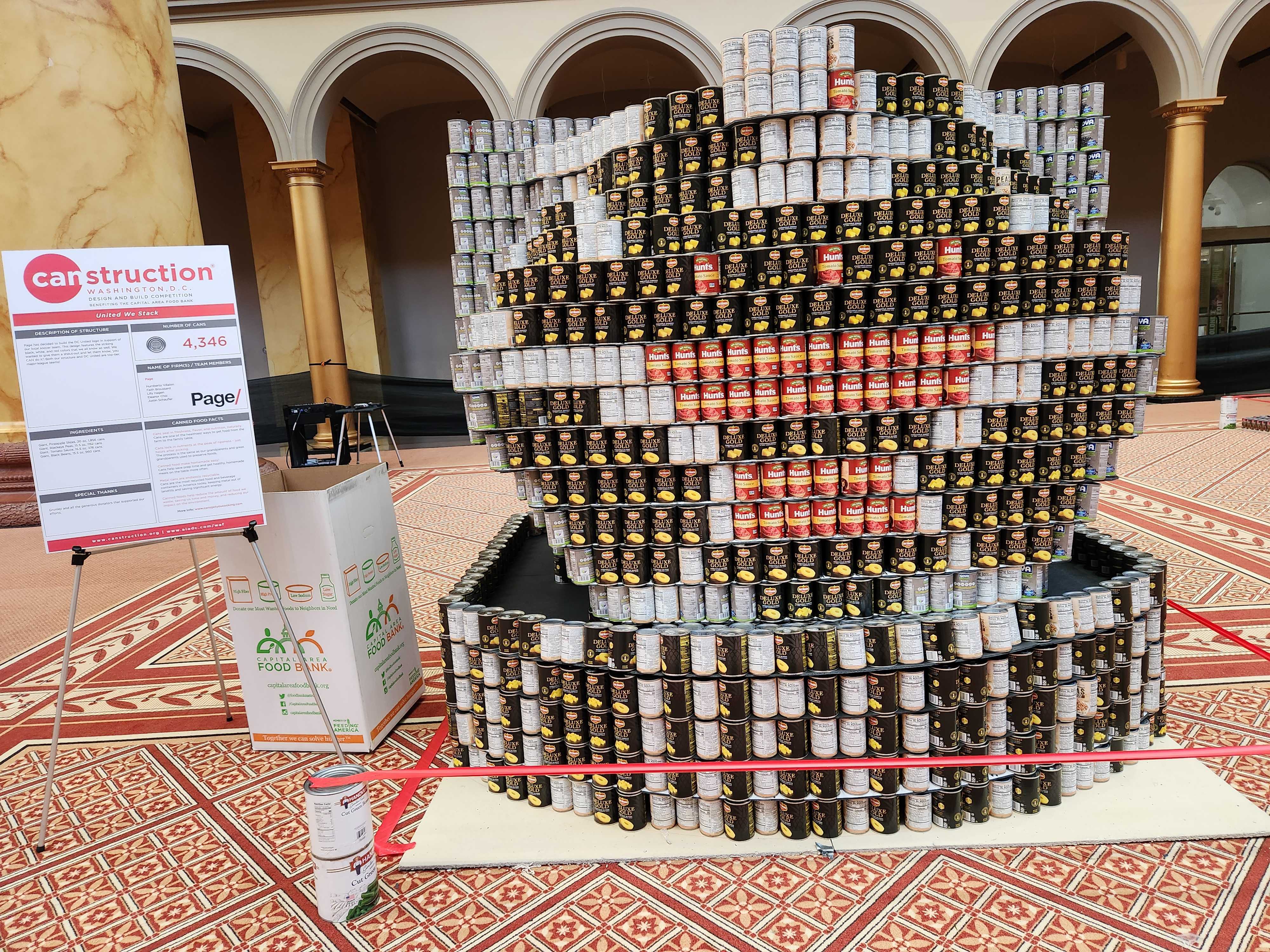 Image of can sculpture in shape of DC United logo