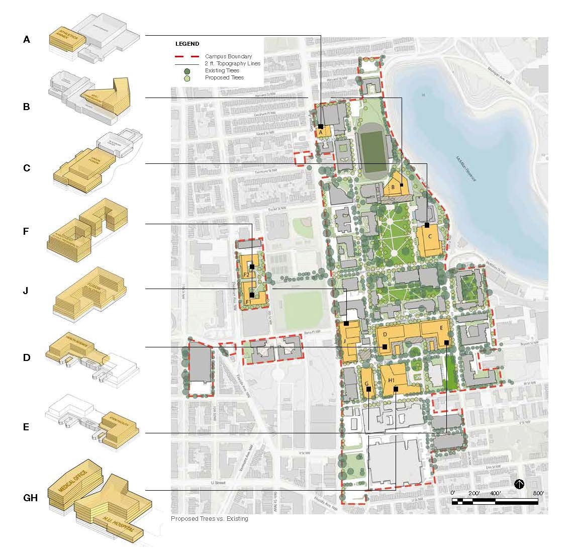 Campus map of howard university with new building renderings